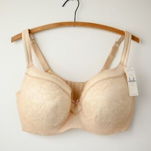 Cacique Everyday Solution Balconette‎ Bra 38F Nude Sexy Support Lane Bryant NEW